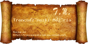Trencsánszki Mária névjegykártya